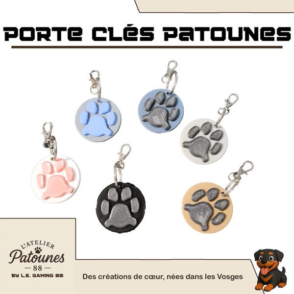 Porte-clés Patounes personnalisé chien ou chat – Atelier Patounes