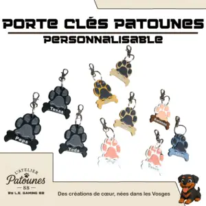 Porte-Clés Patoune personnalisable